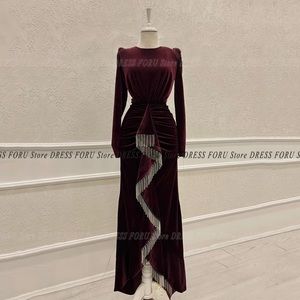 Burgundy velvet gown